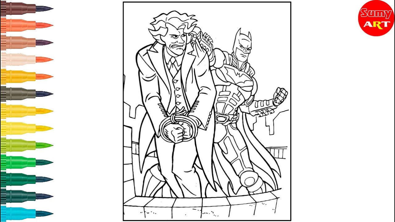 Coloring Batman vs Joker | DC comic coloring pages