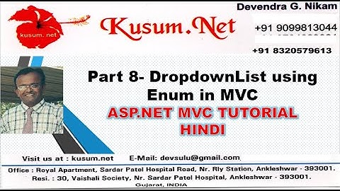 PART 8- DROPDOWNLIST USING ENUM IN MVC|| ASP.NET MVC, WEB API, BOOTSTRAP,JQUERY