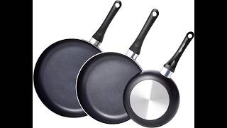 Amazon Basics Non Stick 3-Piece Kitchen Cookware Set Review - Pros & Cons - Amazon Basics cookware