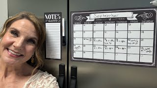 Vintage Large Magnetic Calendar for Fridge Dry Erase Board w Separate Notes Marker and eraser