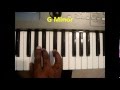 How to play g minor chord g min gm on piano and keyboard