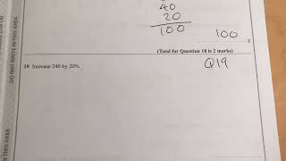 GCSE maths Foundation 2022 P1 Q18 recipe and percentage increase
