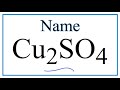 Copper Compounds and Charges