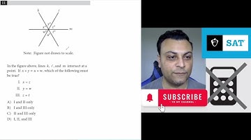 In the figure above, lines k, l , and m intersect Q11 of SAT Math Practice Test 3 Without Calculator