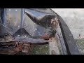 bajando el motor del 12 y empezando a reforzar la trompa