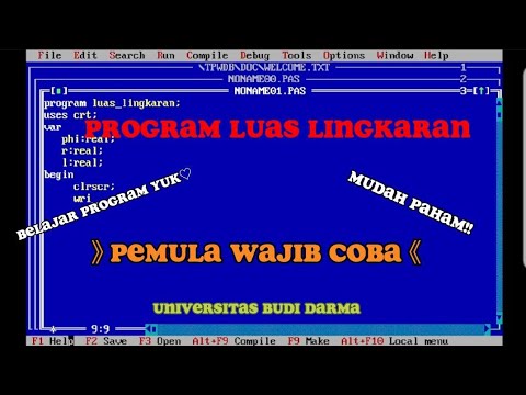 PROGRAM TENTANG LUAS LINGKARAN|TURBO PASCAL |CONTOH PROGRAM PASCAL....