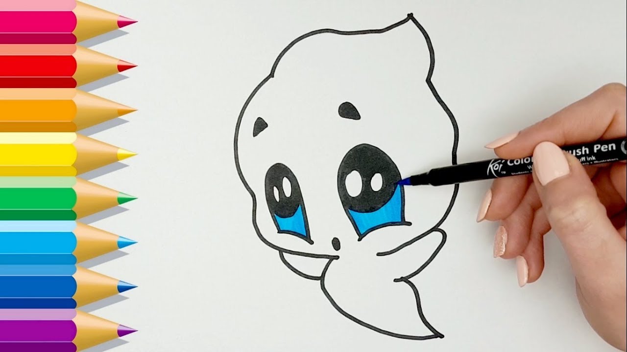 Cómo Dibujar un Fantasma Kawaii de Halloween 💙 How to Draw a Cute Ghost -  thptnganamst.edu.vn