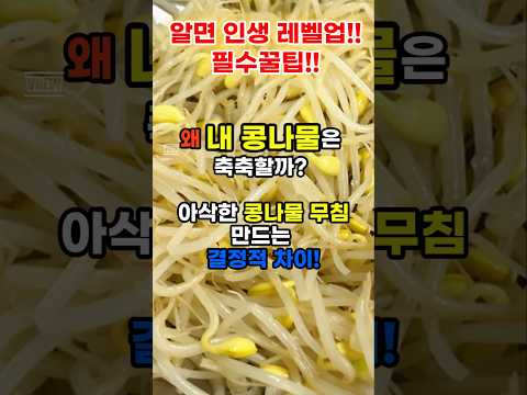"왜 내 콩나물은 축축할까? 아삭한 콩나물 무침 만드는 결정적 차이!"#콩나물무침 #요리비법 #생활꿀팁 #주방꿀팁
