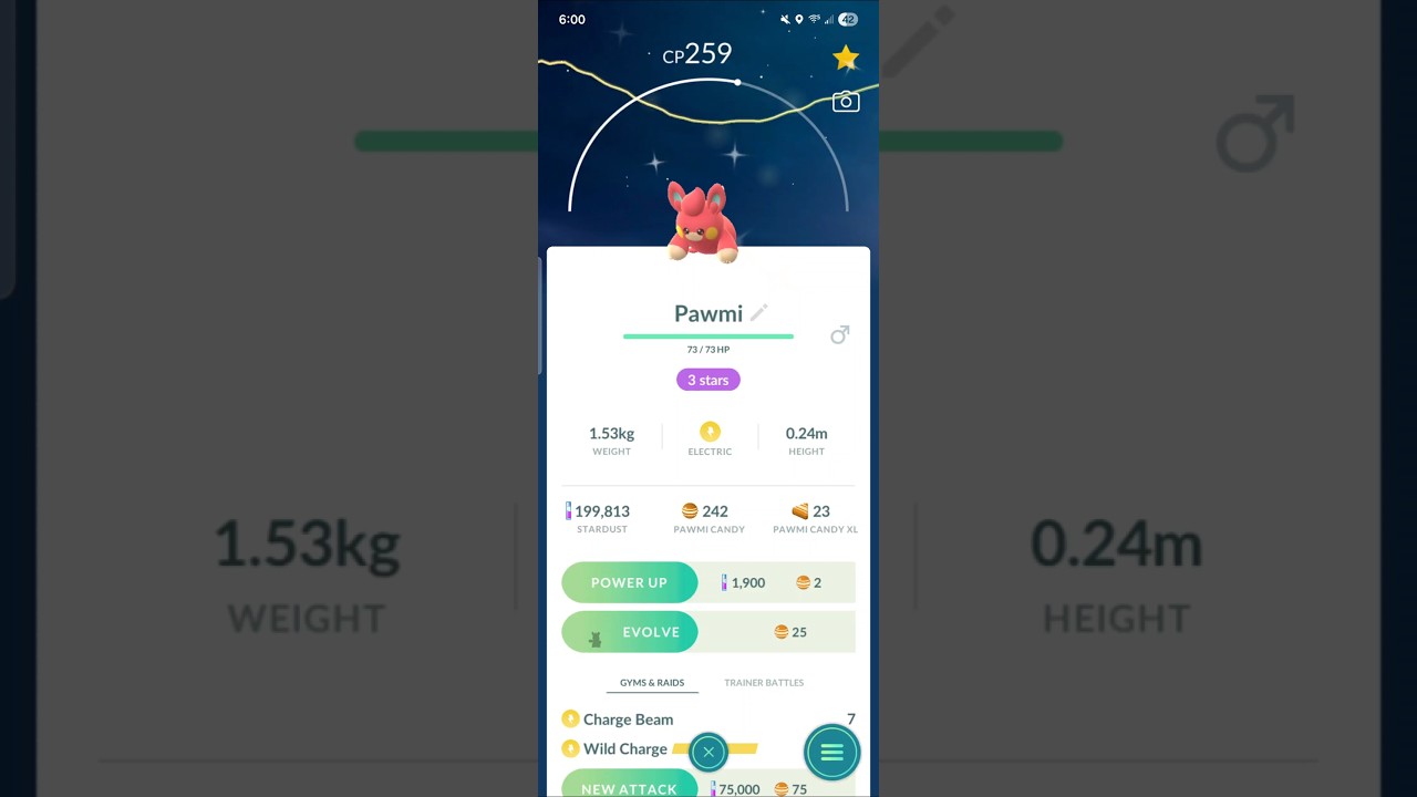 Shiny Pawmi to Pawmo (3★) | Pokémon GO Evolution 