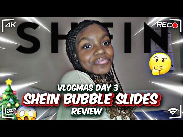 SHEIN BUBBLE SLIDES REVIEW! + NEW INTRO!! || VLOGMAS DAY 3!