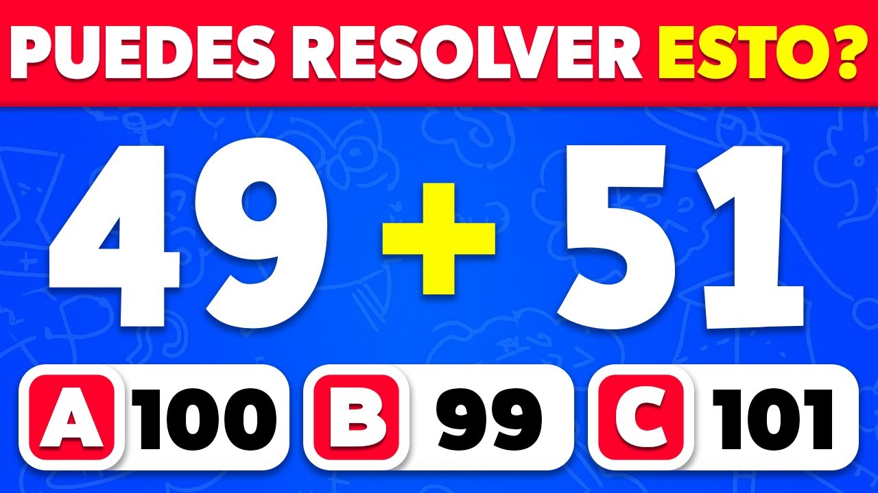 ¿Puedes Aprobar Este Quiz de Matemáticas? ➗✖️🤓 | De FÁCIL a IMPOSIBLE | Test de Inteligencia