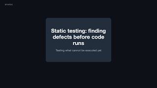 Static testing: finding defects before code runs (7/20)