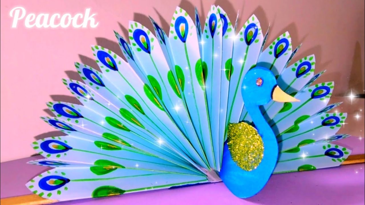 How to make paper peacock 🦚| DIY paper peacock | Kids crafts| School ...