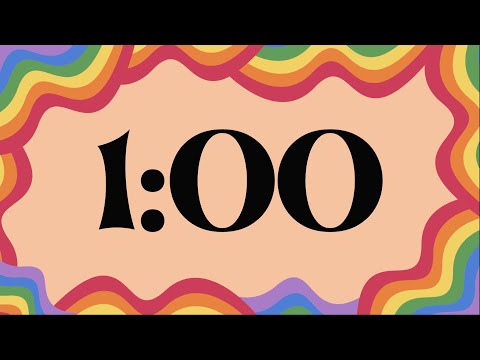 1 Minute Fun Groovy Rainbow Timer (Piano Alarm at End)