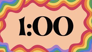 1 Minute Fun Groovy Rainbow Timer (Piano Alarm at End)