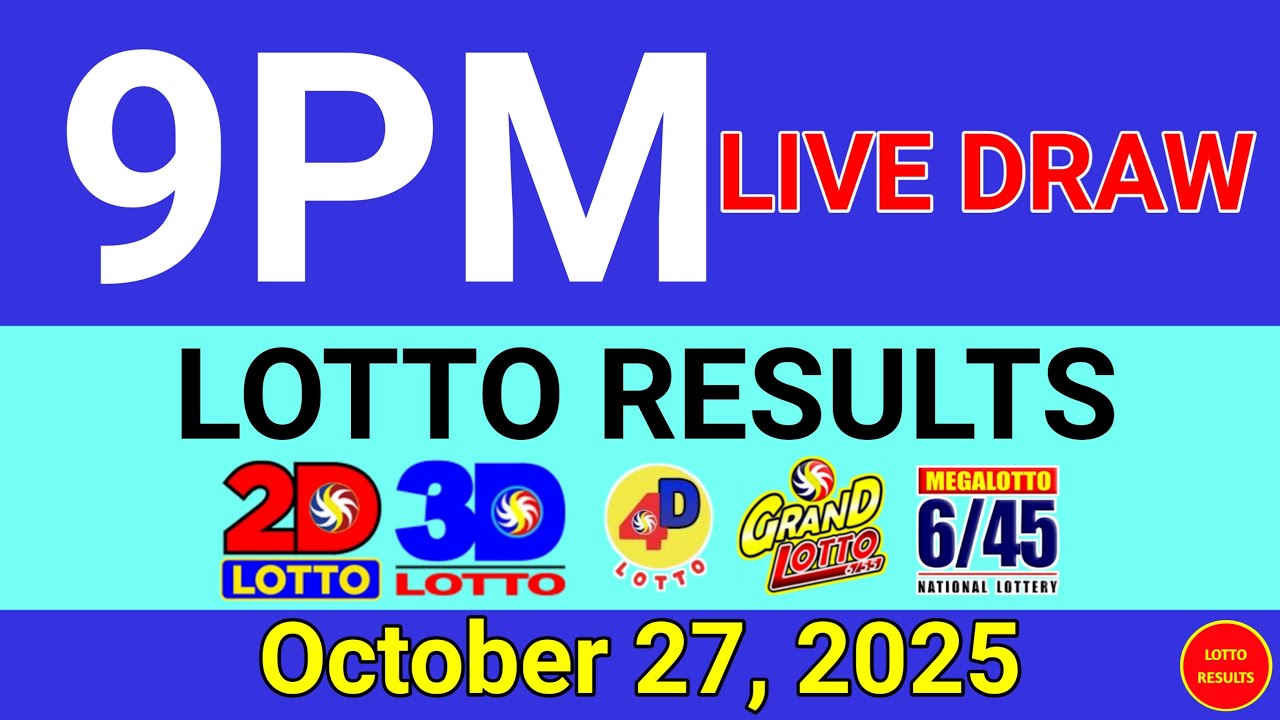 Lotto Result Today 9pm Swertres Ez2 PCSO October 27 2025 Monday | 
