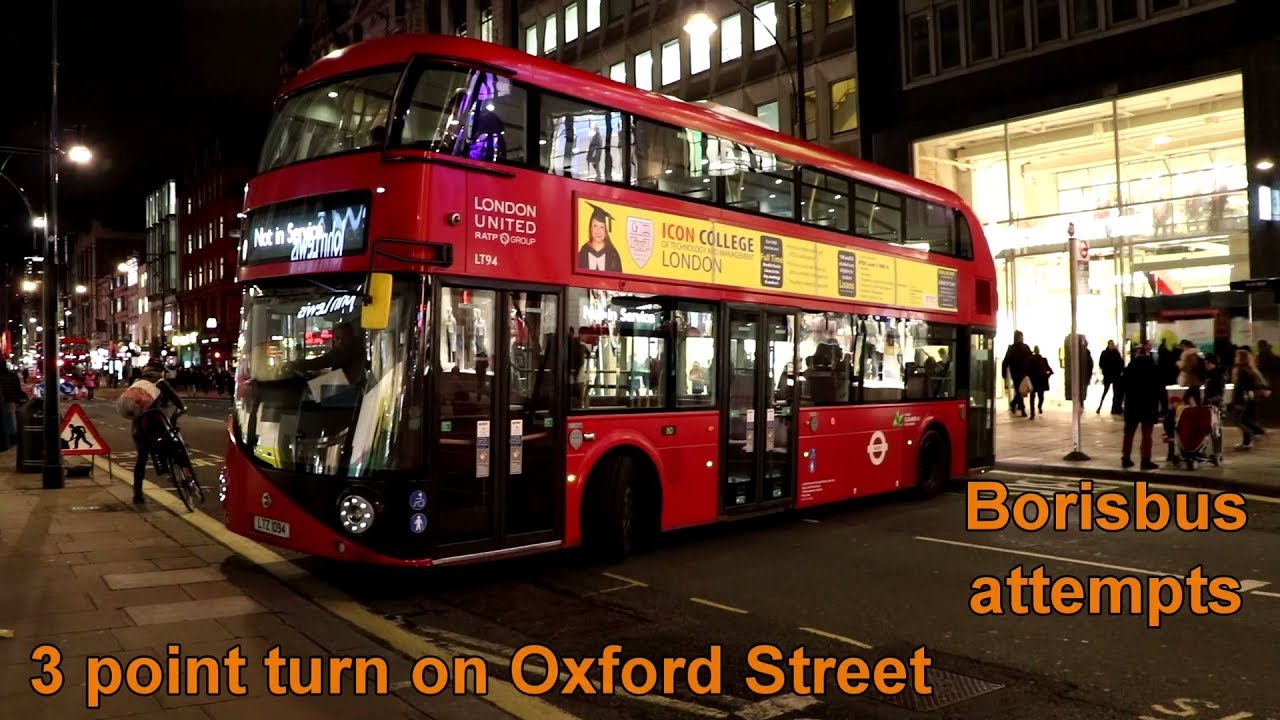 New Routemasters attempt a 3 point turn on Oxford Street