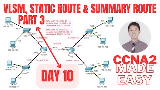 VLSM Subnetting with Static and Summary Routes in Cisco CCNA 2: Day 10 of Part 3