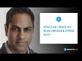 Ask Ramit - How can I make my blog articles stand out?