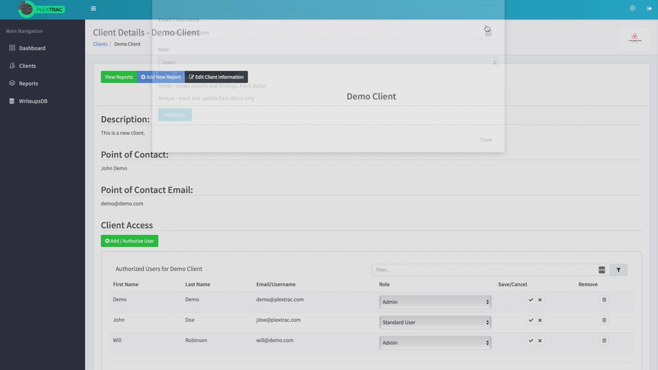 PlexTrac Demo - Authorize Users