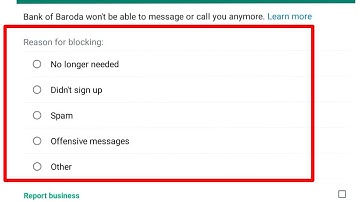 WhatsApp Block Person But Showing Reason For Blocking