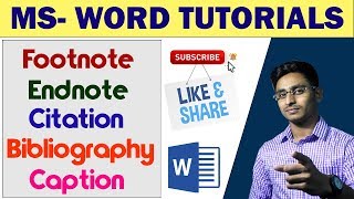 MS- Word tutorial | References Tab | Footnote, Endnote, Citation, Bibliography, Caption | in Bengali