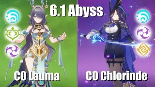 (NEW ABYSS) Lauma Hyperbloom and Chlorinde Lunar-Charged | 6.1 Abyss (Genshin)