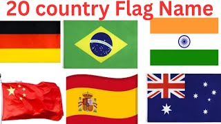 “20 Country Flags Name with Facts | World Flags English to Hindi”