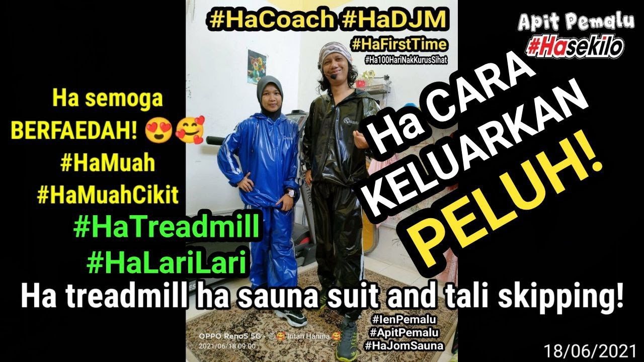 Ha keluarkan peluh guna treadmill ha sauna suit (baju sauna) and tali