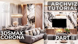 Architectural Visualization Tutorial for Designing a TV Room and Dining Hall in 3dsMax - Corona