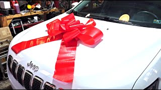 How To put a Giant Bow on Car | Surprise Gift Wrap, Car, Truck, SUV, House, Tractor, Appliance