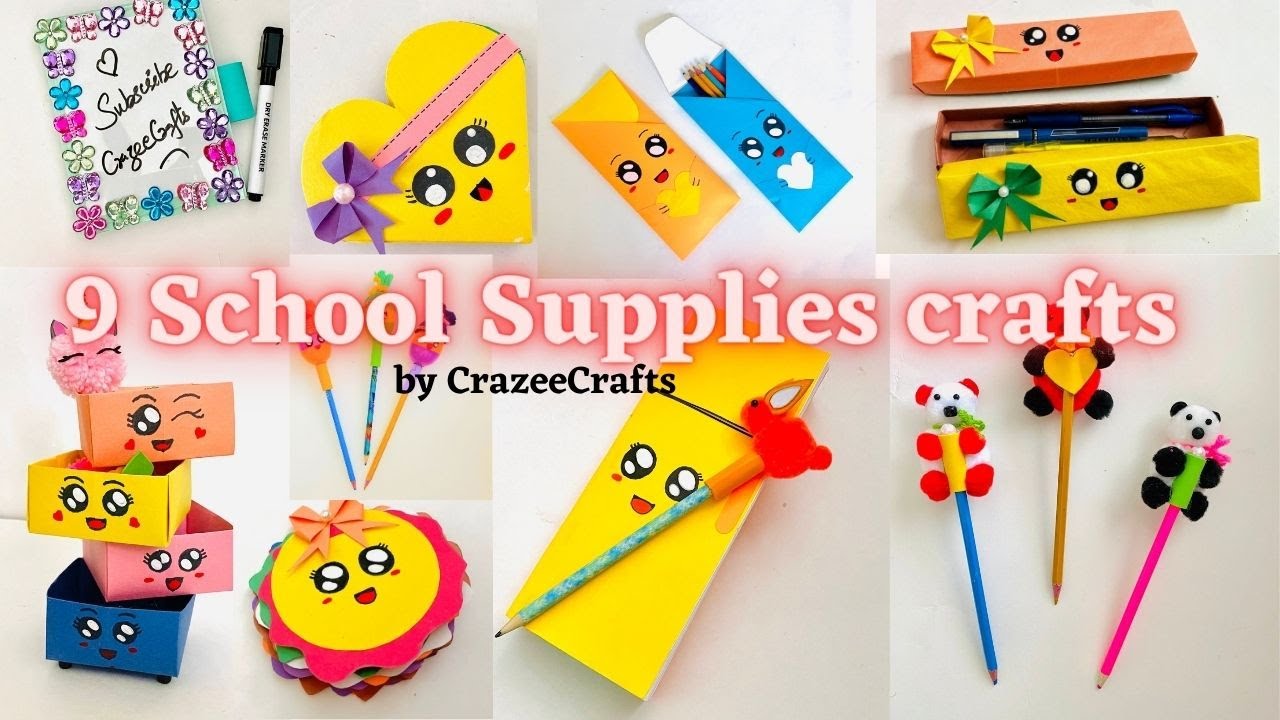 9 EASY CRAFT IDEAS, School Craft Idea, DIY Origami Craft, School  hacks