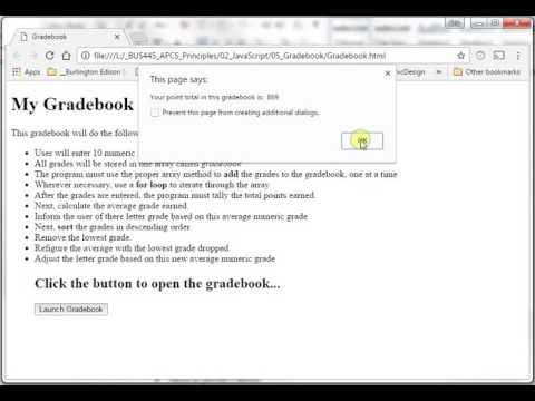 Gradebook App Running - YouTube