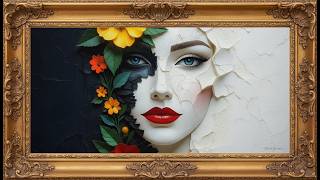 Floral Portrait | Golden Frame Masterpiece | 8K Ambient Art ✨ screenshot 5