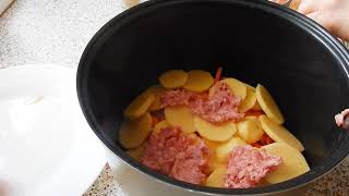 Правильное питание Диетическое блюдо Овощи с фаршем в мультиварке 