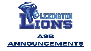 Lexington JH 11 13 20 Admin Announcements