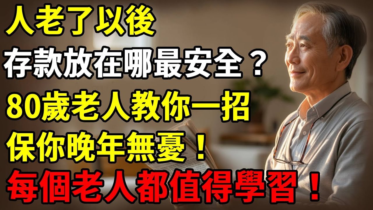 人老了以後，存款放在哪才最安全？ 80歲老人教你一招，學會保你晚年無憂！每個老人都值得學習！#智慧老年#人生感悟#幸福#哲理#退休後#老年生活#人生#故事#老年#情感