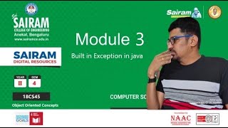 LectureVideo_18CS45_Module 3_Built in Exception in Java _Reji Thomas