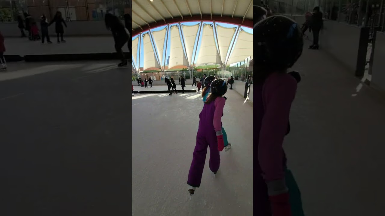 Ice skating at the Riverbank State park in Manhattan 