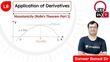 JEE Maths: Application of Derivatives L8 | Rolle