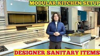 Designer Modular Kitchen &amp; Sanitary Items Wash Basin Shower Panels Interior Hardware Pantry Vanity
