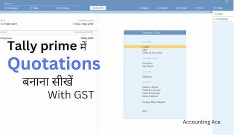 How to create Quotations in Tally prime | #account | #tallyprime  @AccountingAce-db | #gst