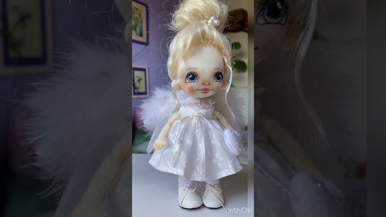 Милый ангел ручной работы - текстильная куколка 