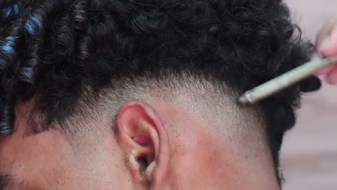 tutorial mid fade em cabelo cacheado ⚡️