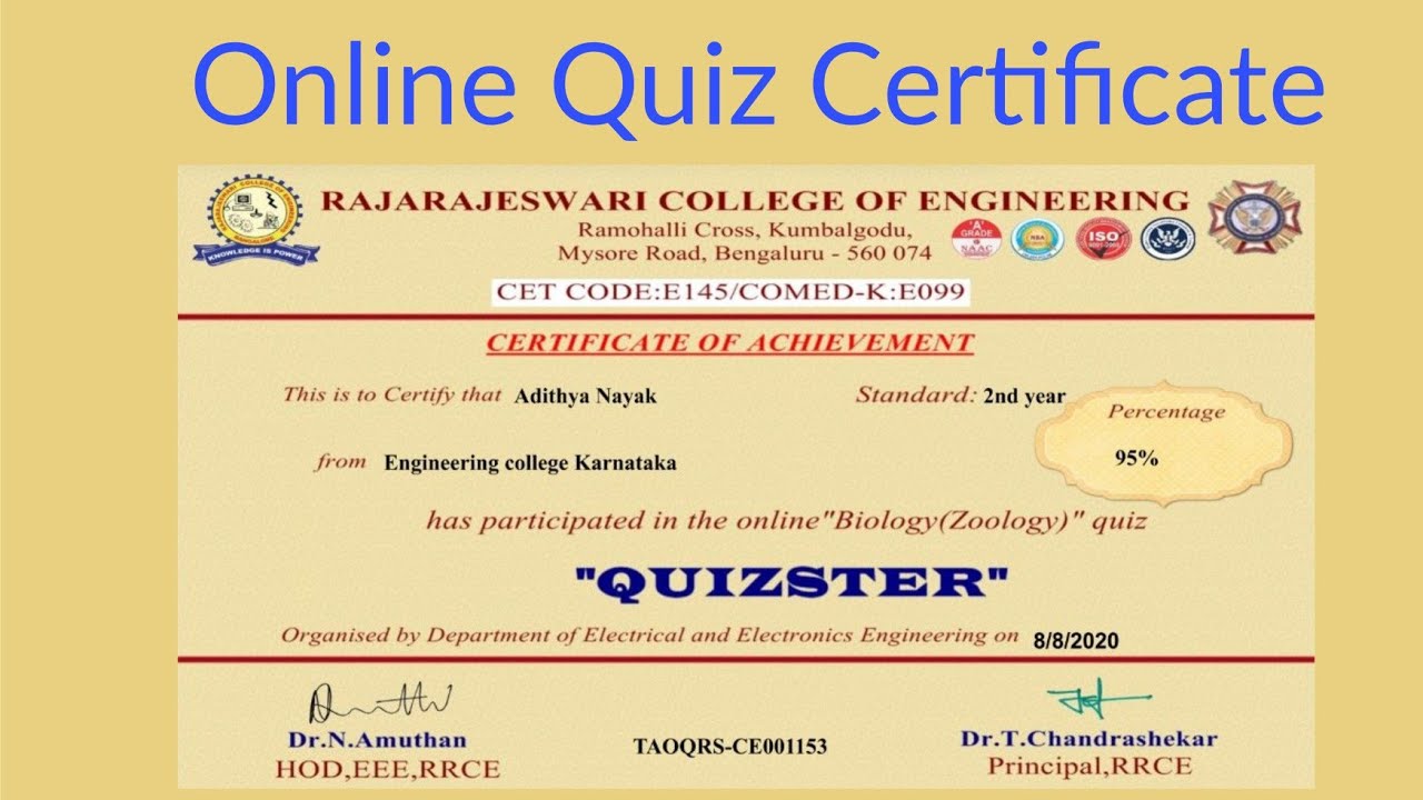 Online Quiz on Zoology 2020 | Free Certificate