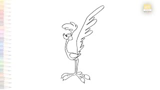 Road Runner Looney Tunes drawing easy | Outline sketches | How to draw cartoon Road Runner simply Road Runner Looney Tunes drawing easy | Outline sketches | How to draw cartoon Road Runner simply