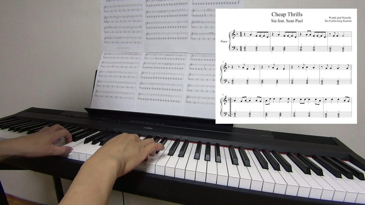 Sia Cheap Thrills [Really Easy Piano] YouTube