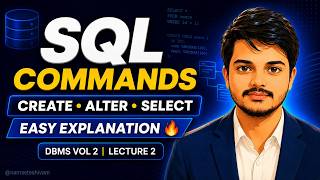 SQL Commands in DBMS 🔥 | CREATE, ALTER, DROP, TRUNCATE, INSERT, UPDATE, DELETE & SELECT