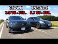 Бешеный CROWN 3.5 vs INFINITI G37Х vs INFINITI M35 vs BMW 116i ГОНКА. РОЗЫГРЫШ!!!