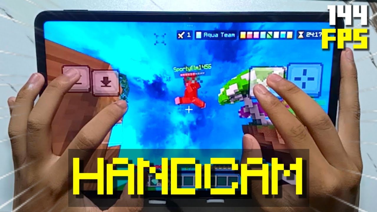 DESTROYING EVERYONE in Hive Bedwars Mobile (HANDCAM)